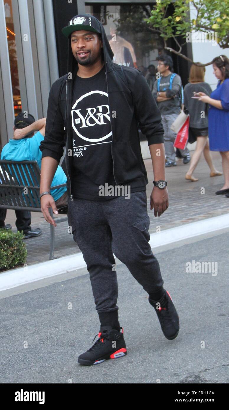 Comedian DeRay Davis walking at The Grove in Hollywood Featuring: DeRay