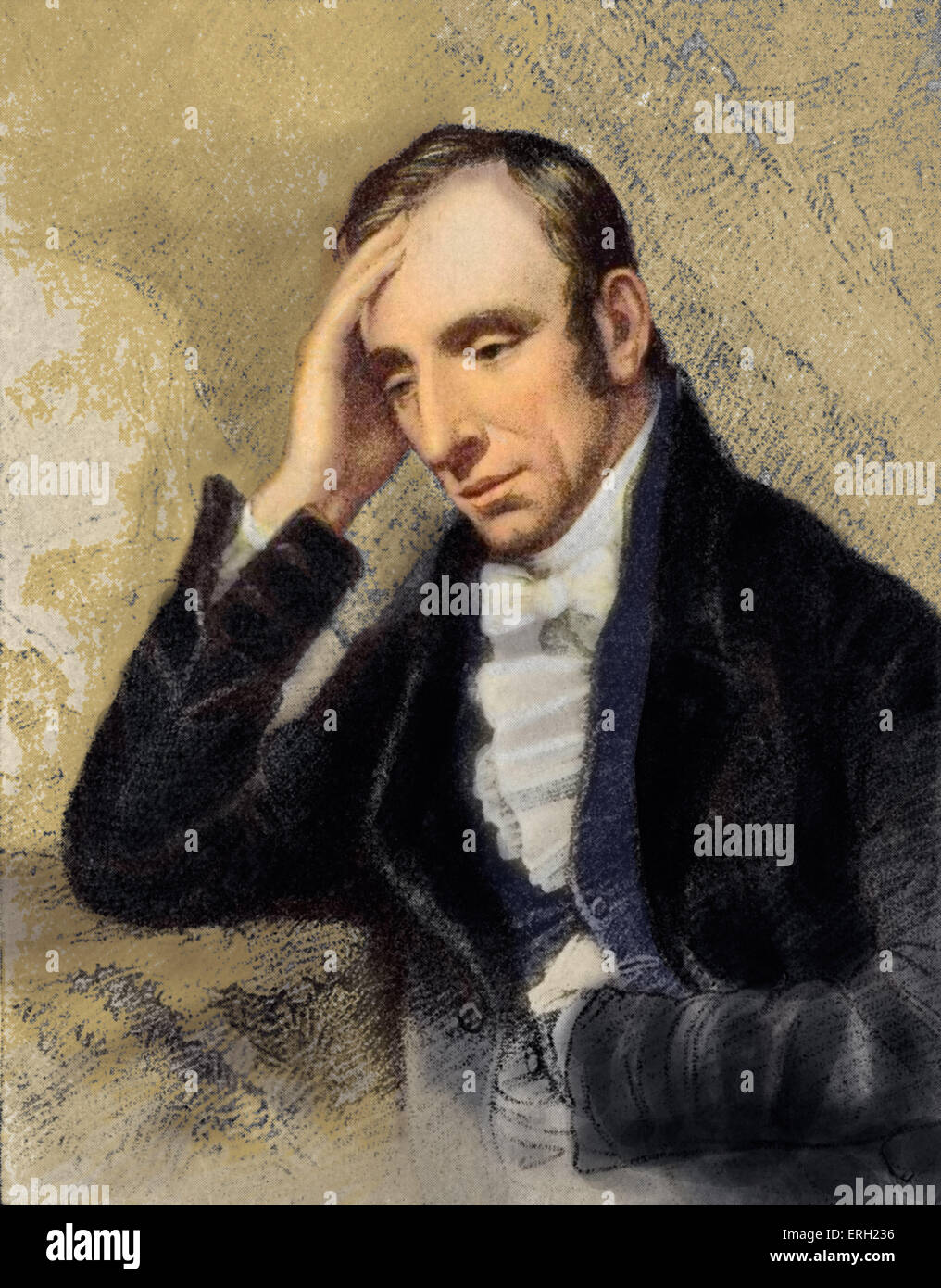 William Wordsworth:  English romantic poet, 7 April 1770 – 23 April 1850. Colourised version. Stock Photo