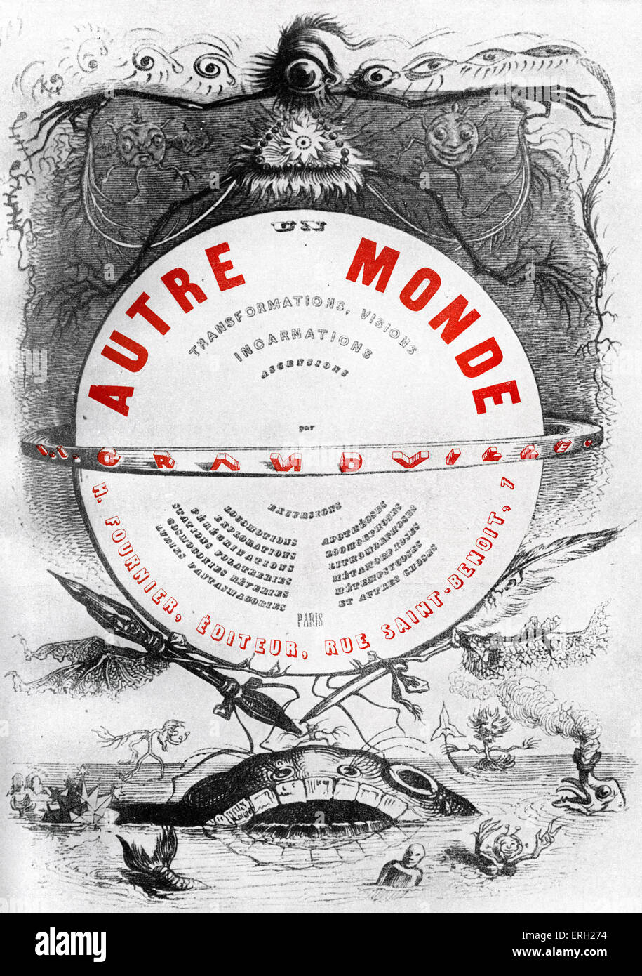 'Autre Monde 'by Grandville. 'Another world. Transformations, visions, incarnations, ascensions, locomotions…, metamorphoses.., Stock Photo