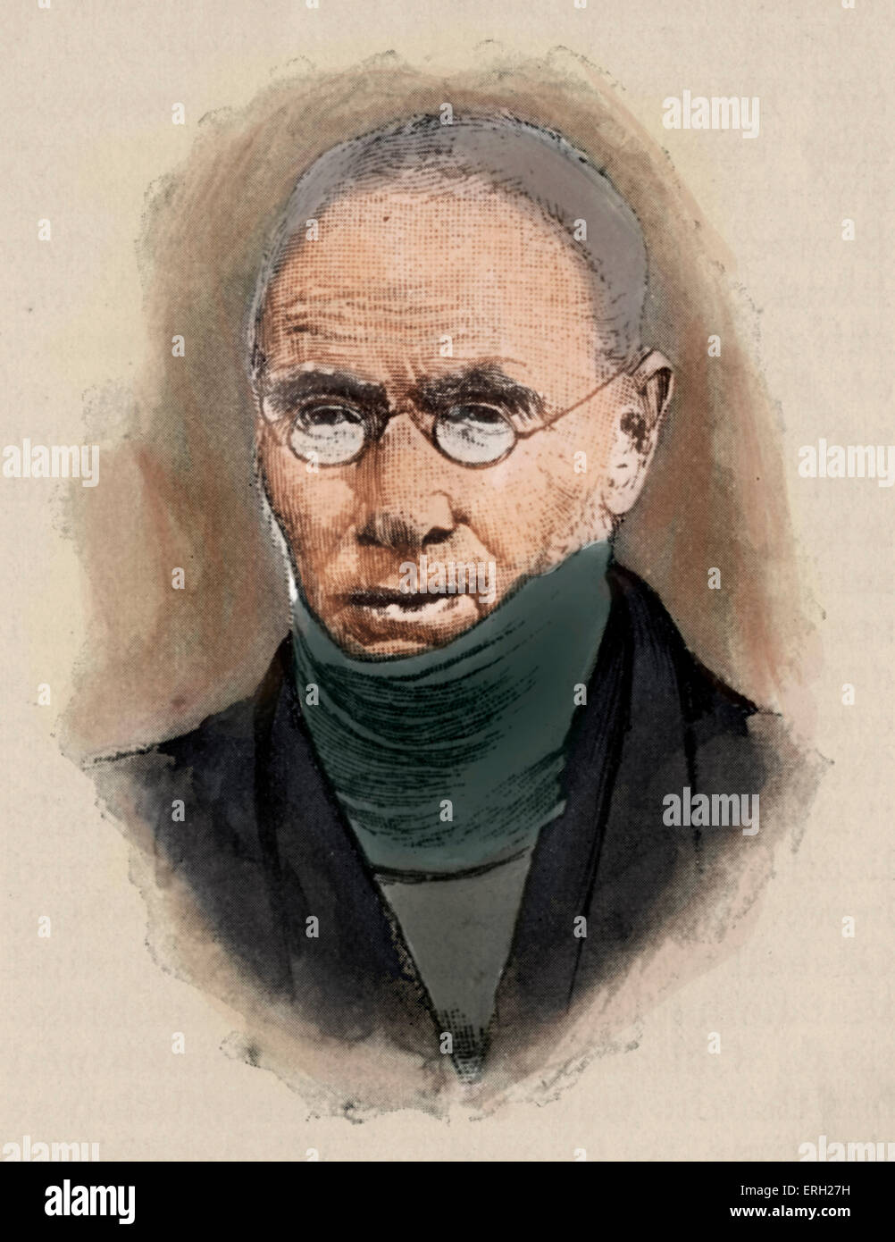 Patrick Bronte - Irish Anglican curate and writer: 17 March 1777 - 7 June 1861. Colourised version. Stock Photo