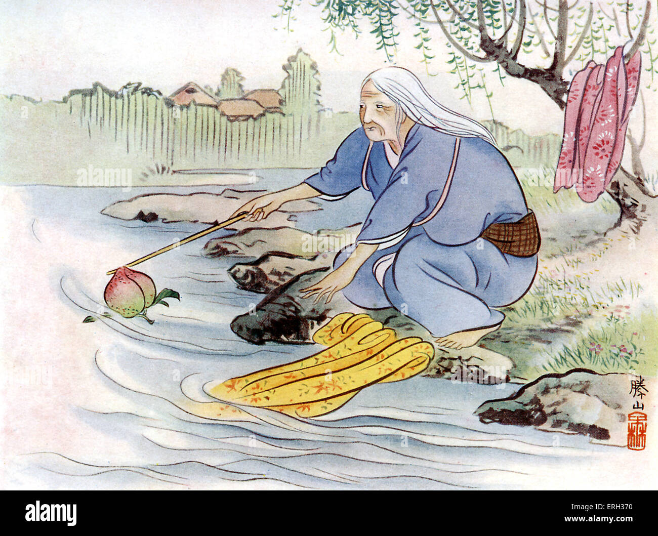 Momotaro Or The Little Peach Child From Wonder Tales Of Old Japan Stock Photo Alamy