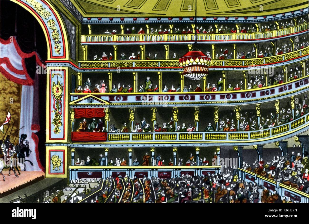 Interior of Theater an der Wien, Vienna. Beethoven's Fidelio premiered here in 1805. Ludwig van Beethoven. Stock Photo