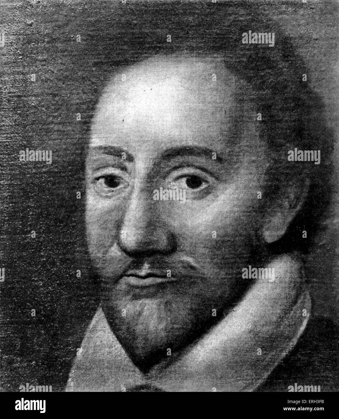 Richard Burbage.  Portrait, full face.  RB British Shakespearian actor 7 January 1568 - 13 March 1619. Stock Photo