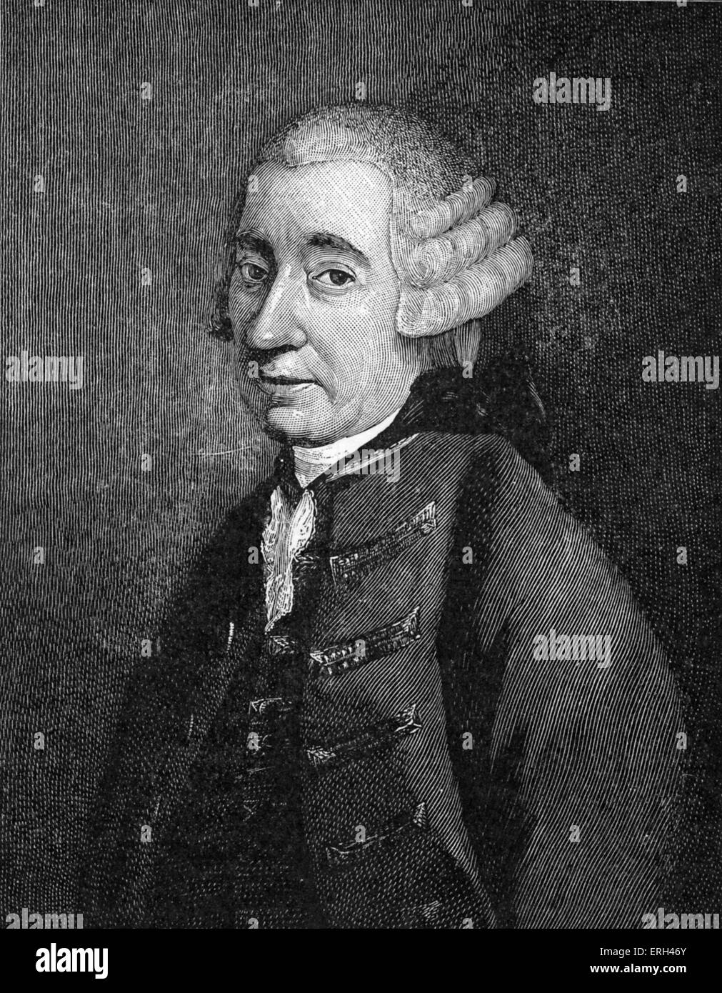 Tobias Smollett, c. 1770portrait of the Scottish poet and author, 19 March 1721 – 17 September 1771. Stock Photo