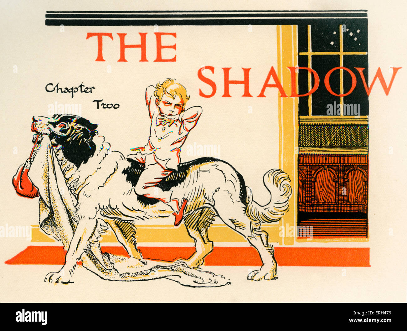 J. M. Barrie 's 'Peter Pan',Nana the Darlings  dog (Chapter Two: The Shadow). James Matthew Barrie, Scottish novelist and Stock Photo