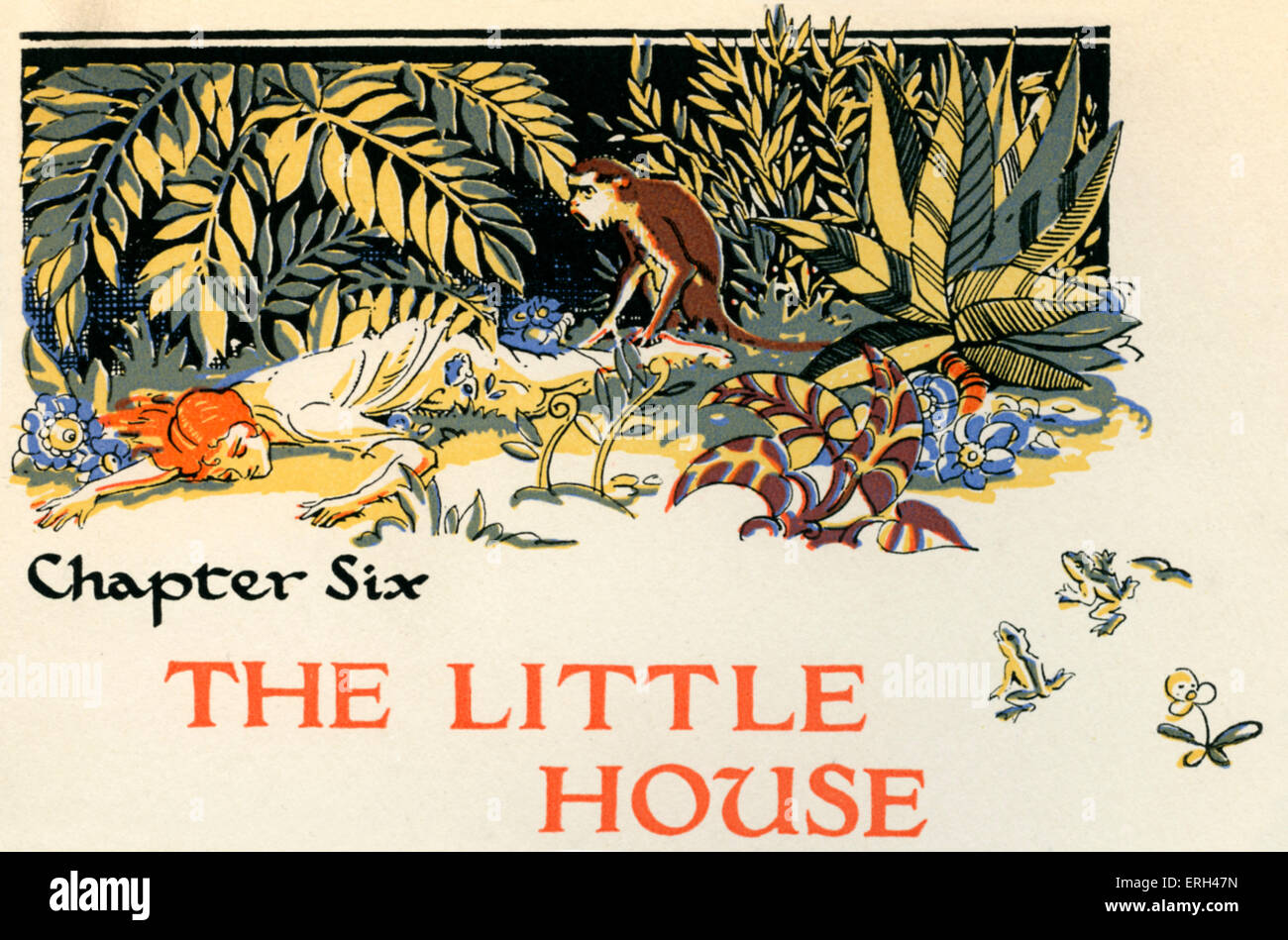J. M. Barrie 's 'Peter Pan'. 'Chapter Six: The Little House'. Wendy is shot by the Lost Boys. James Matthew Barrie, Scottish Stock Photo