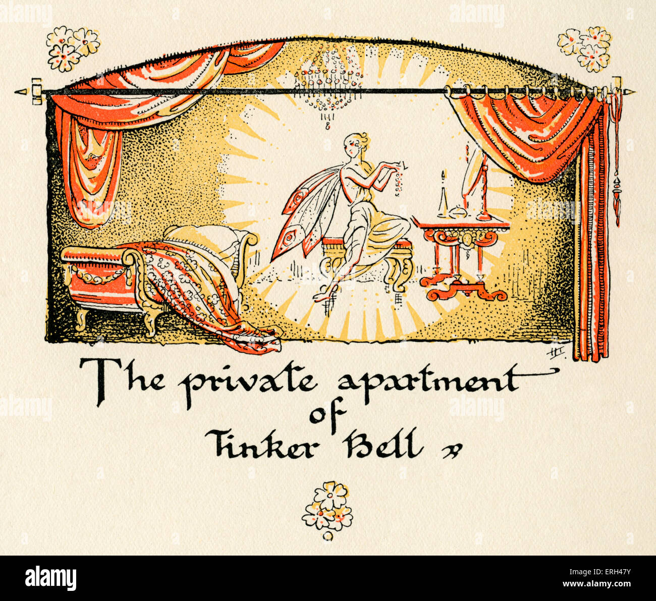 J. M. Barrie 's 'Peter Pan'. 'The private apartment of Tinker Bell'. James Matthew Barrie, Scottish novelist and playwright, 9 Stock Photo