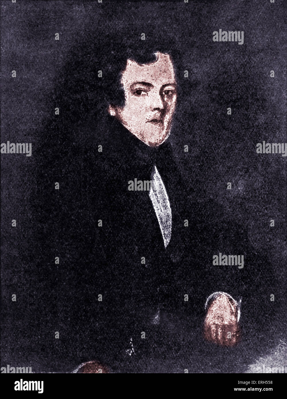 John Dickens - Charles Dickens's father  (1785 - 1851). From painting by John W. Gilbert. Tinted version. Stock Photo