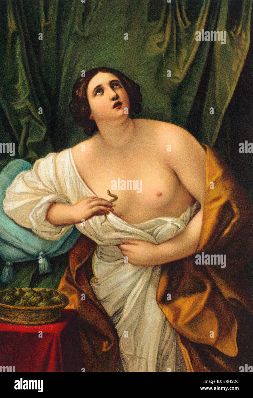 CLEOPATRA - Death - dying, clasping the asp to her breast.Queen of Egypt.  Operas about her written by MALIPIERO, WEIGL Stock Photo - Alamy