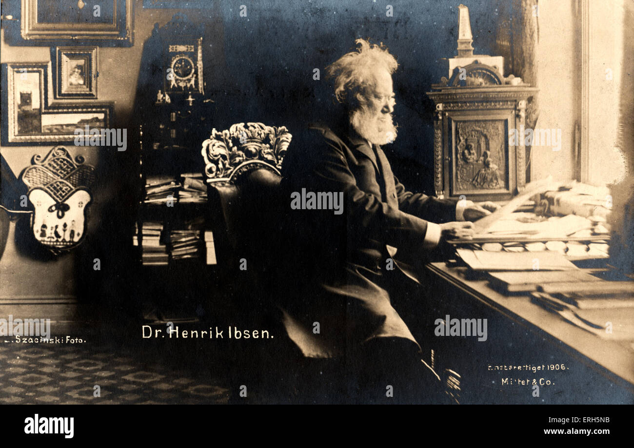 IBSEN, Henrik Norwegian playwright 21828-1906. Operas on his works are as follows: 'The Feast at Solhaug', 'Peer Gynt', The Stock Photo