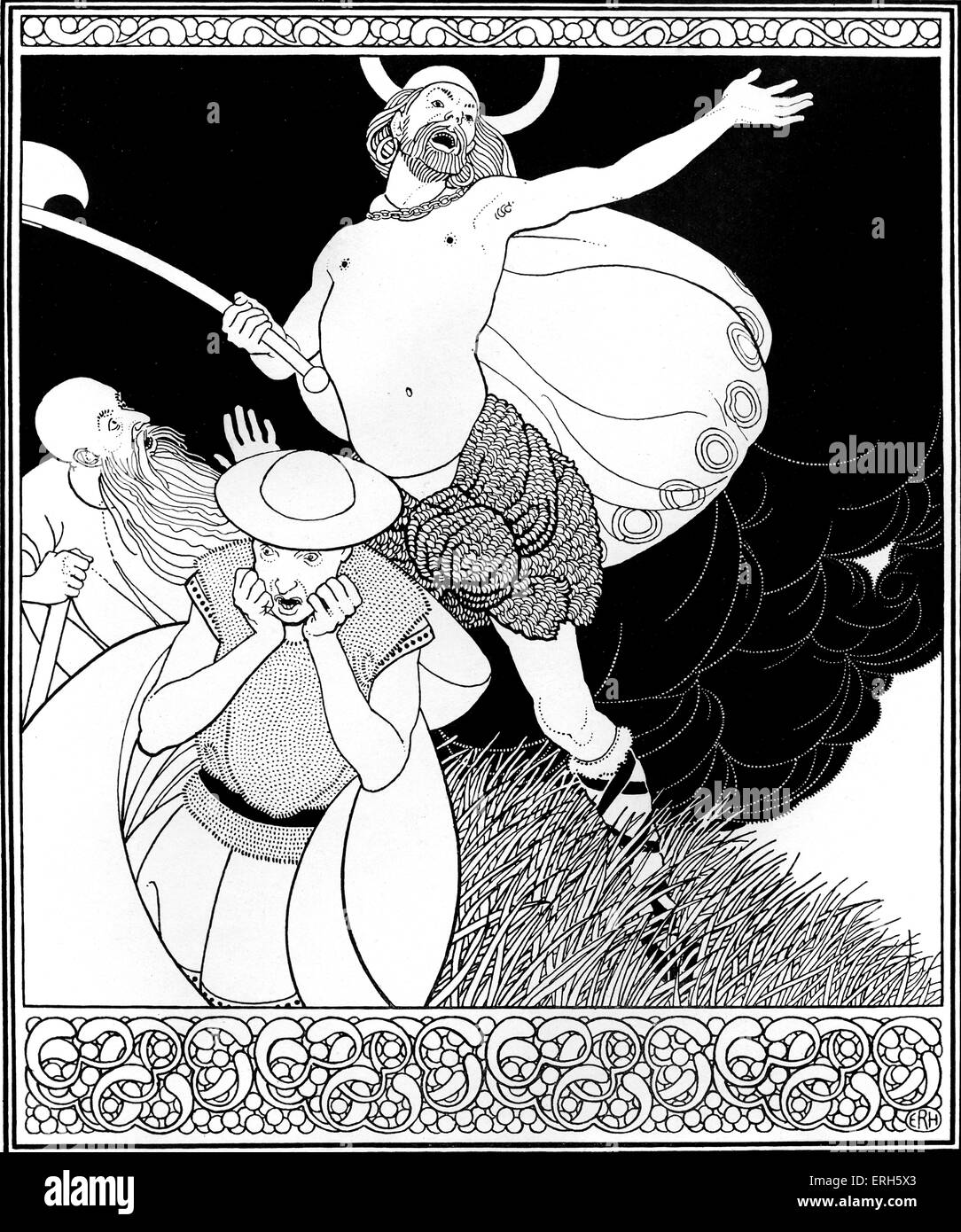 Faith, Half-Faith, and No Faith At All by Robert Louis Stevenson, illustration by E. R. Herman (dates unknown). From  'Fables' Stock Photo