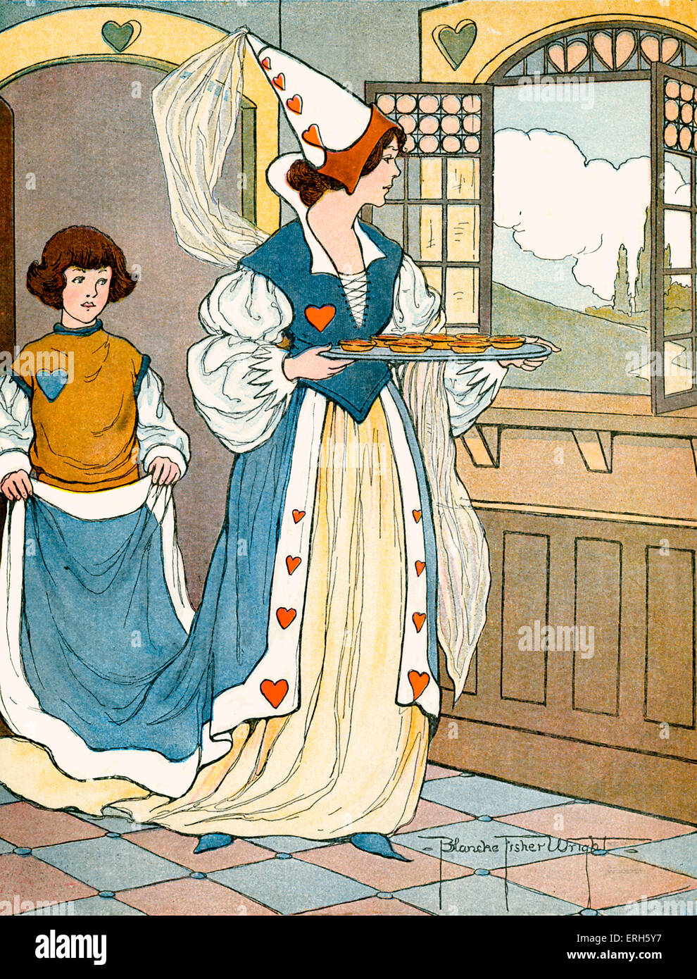 The Queen of Hearts, illustration by Blanche Fisher Wright (dates