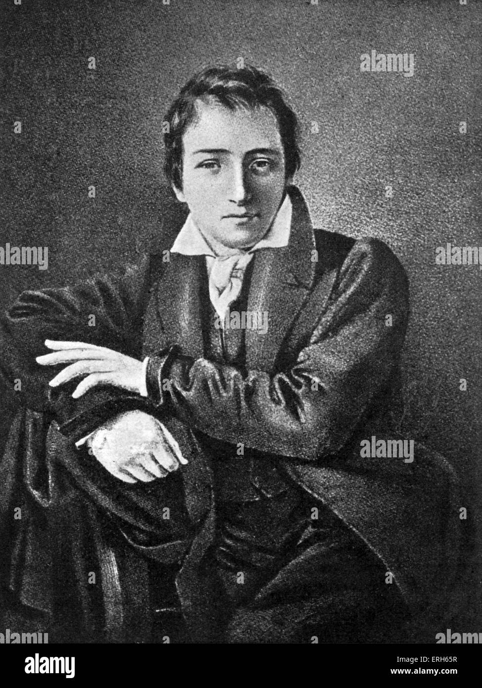 Heinrich Heine, after 1831 portrait by German painter Moritz Oppenheim (7 January, 1800 – 26 February, 1882). Christian Johann Heinrich Heine, German poet and journalist, 13 December, 1797 – 17 February, 1856. Stock Photo