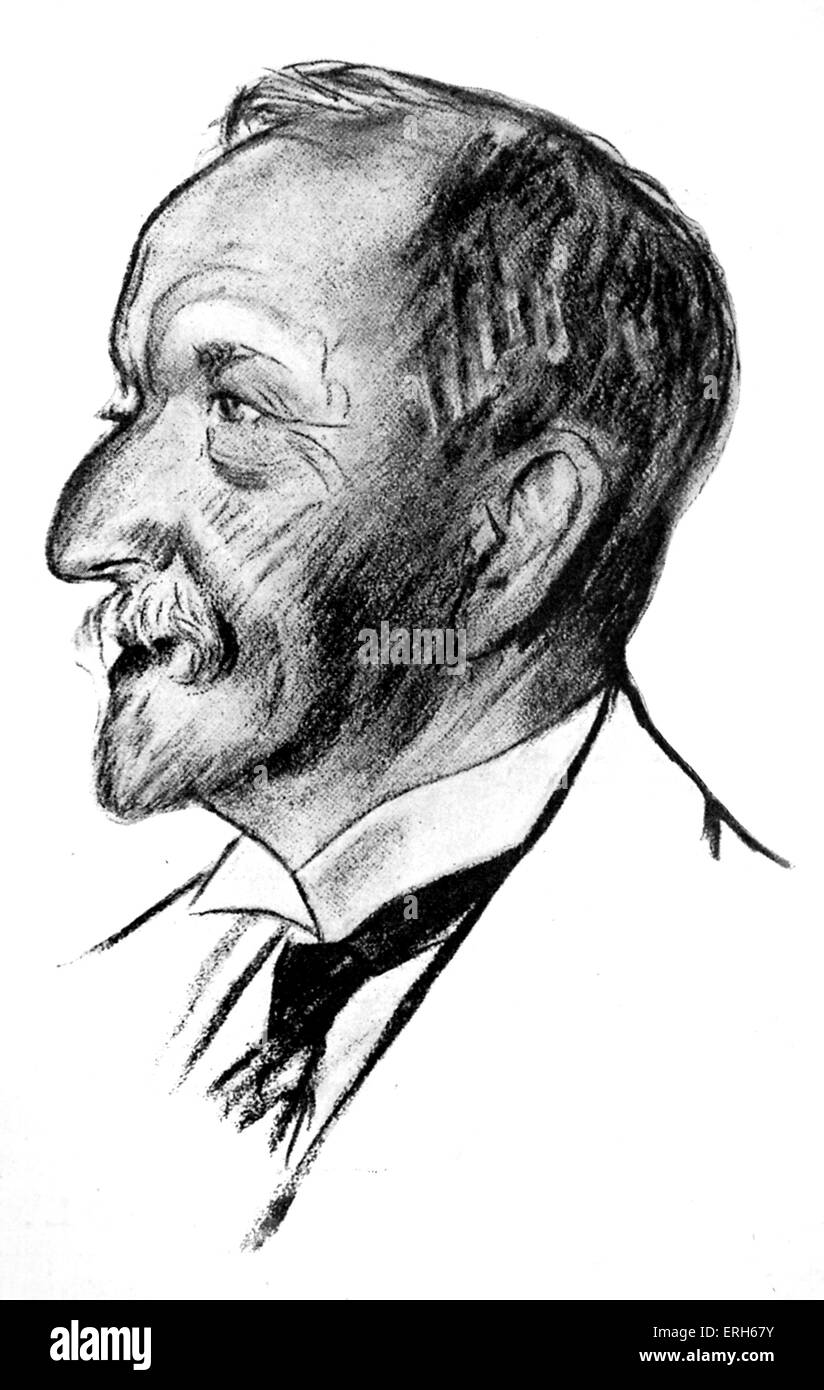 Henry Arthur Jones - portrait. By Kathleen Shackleton.  English dramatist, 20 September 1851 – 7 January 1929. Stock Photo