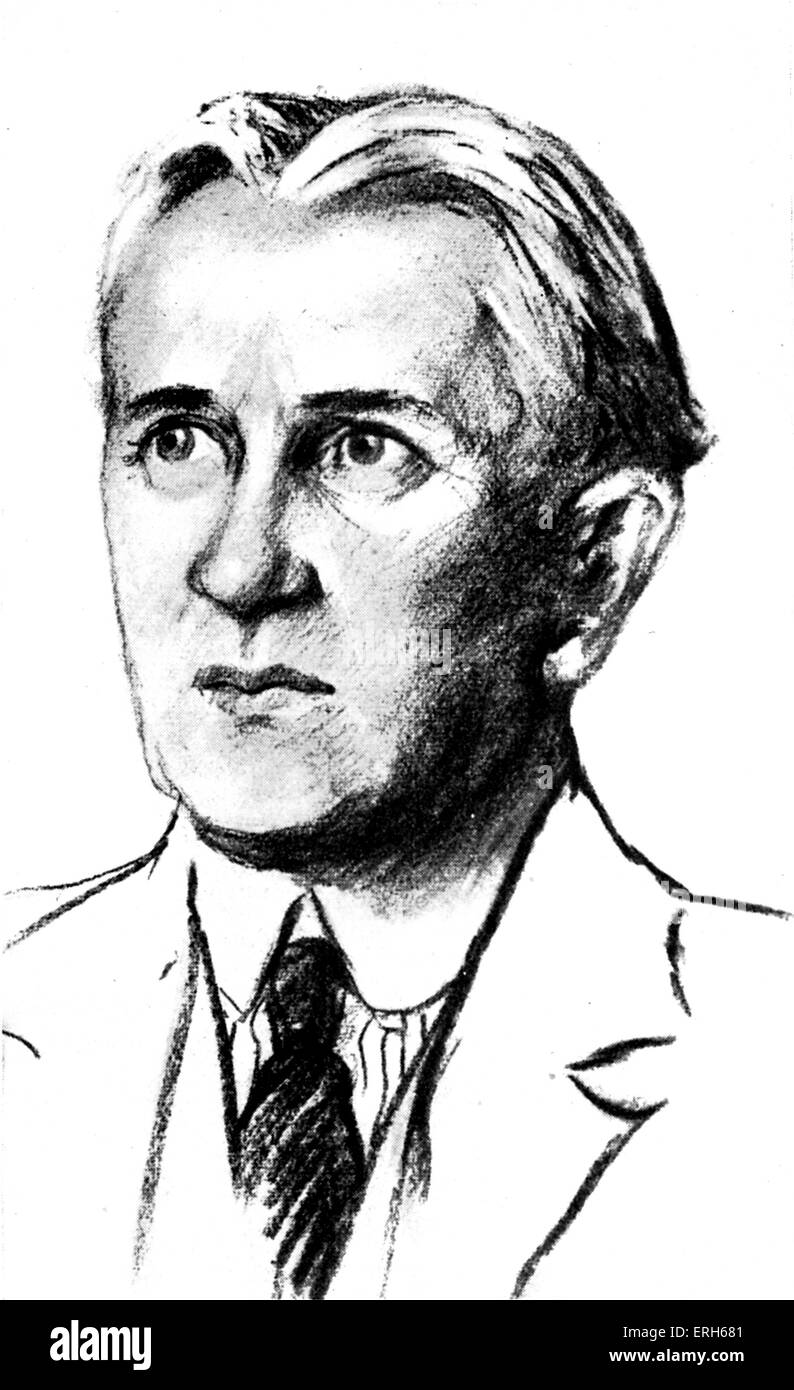 Professor W.T.Allison - portrait. Drawing by Kathleen Shackleton. Canadian scholar, poet and critic. Stock Photo