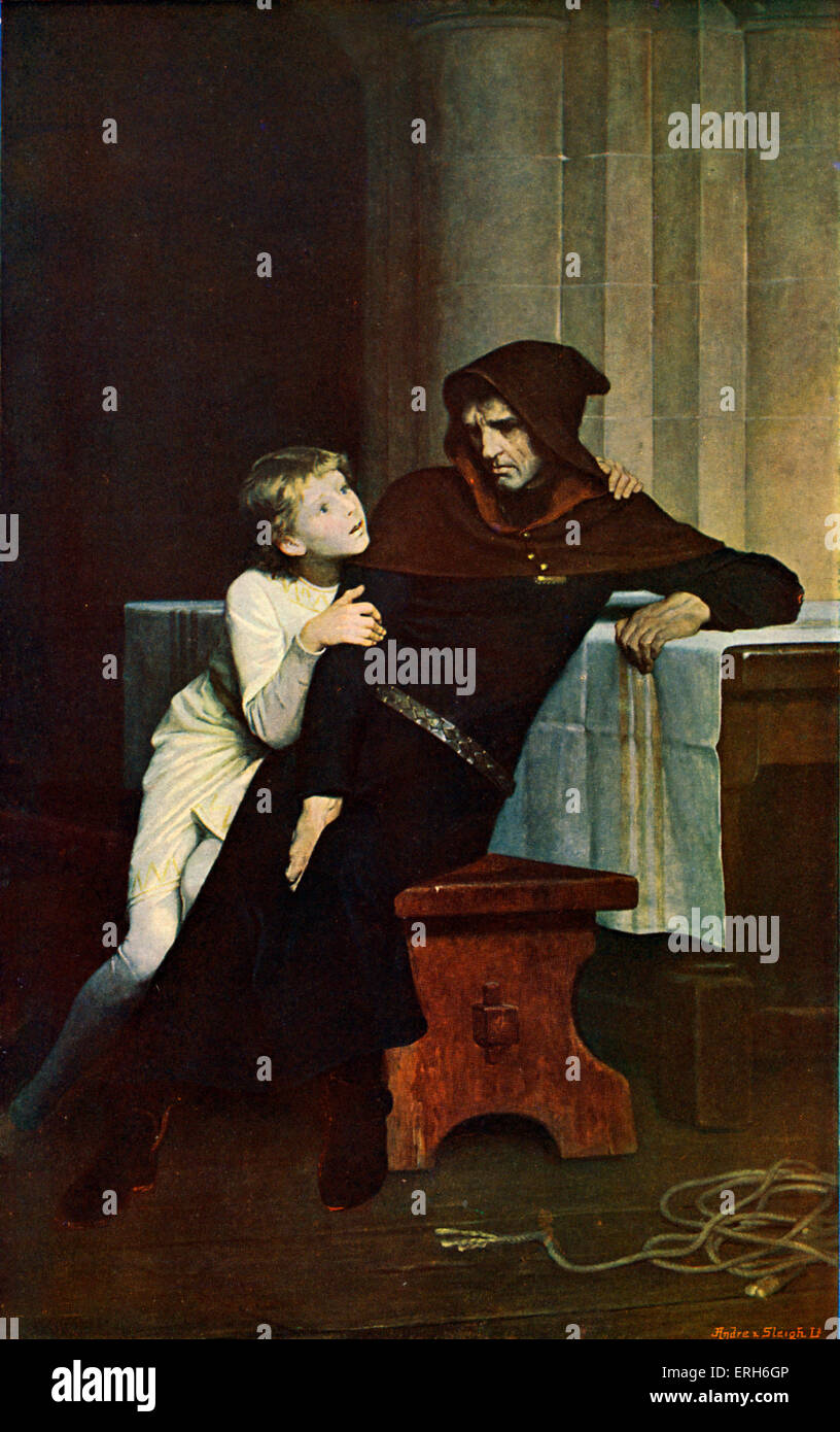 King John - play by William Shakespeare. From painting by W.F. Yeames. Arthur, grandson of Henry II  is rival to the throne of Stock Photo