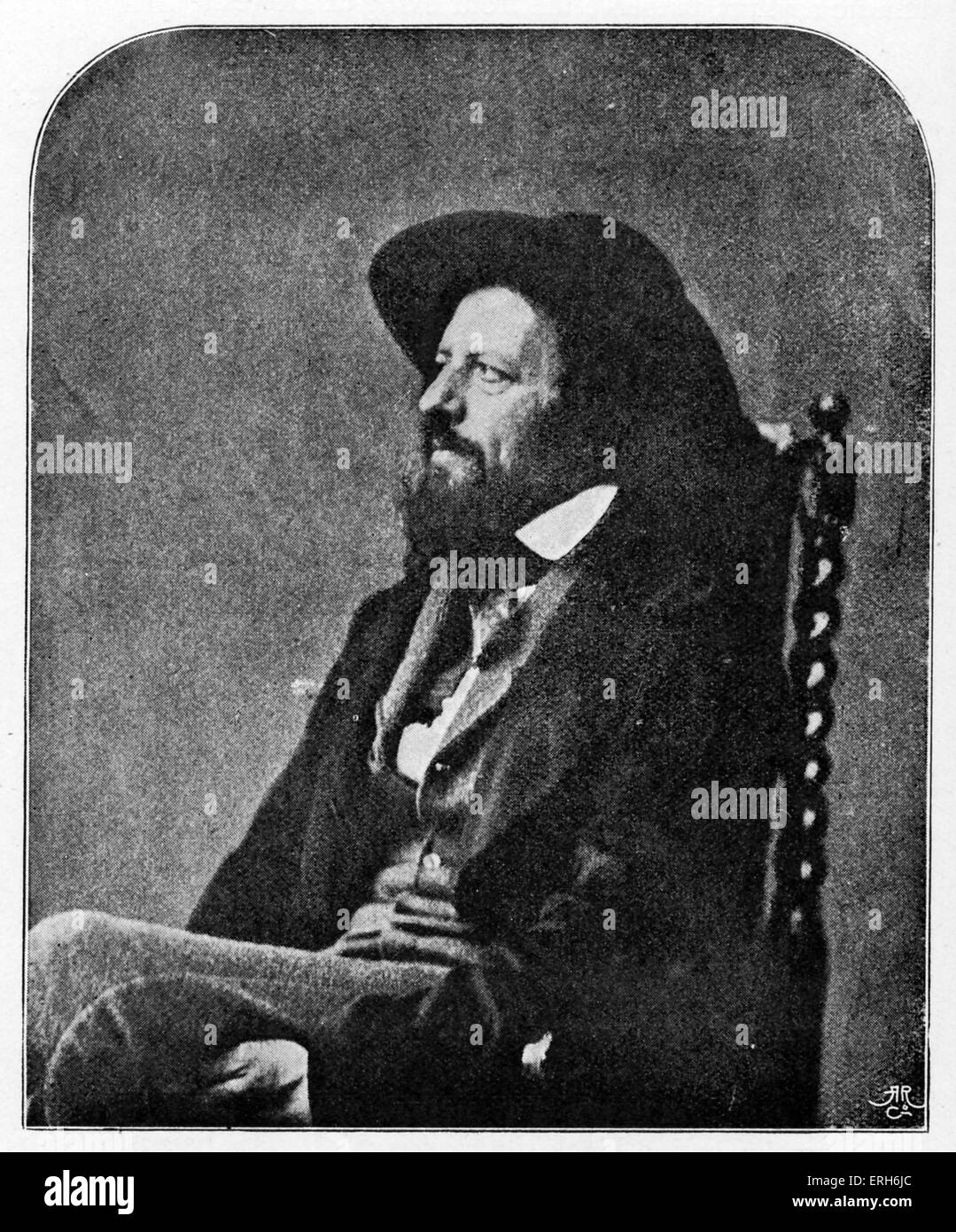 Alfred  Lord Tennyson - after photograph by Lewis Carroll.     ALT: English poet and former poet laureate 6 August 1809 – 6 Stock Photo