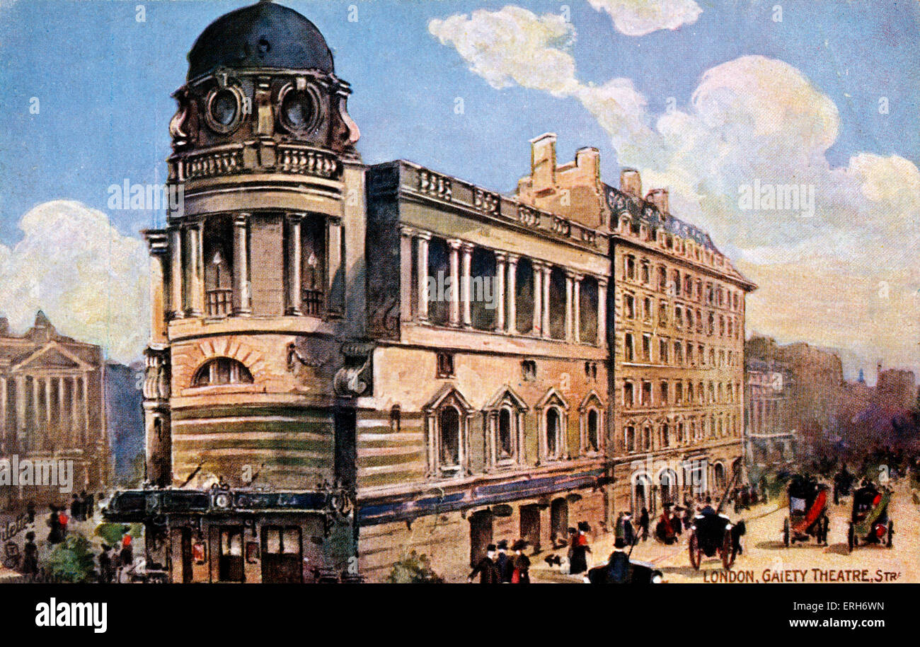 London -Gaiety Theatre Turn of the century. Concert venue. Music Hall. Stock Photo