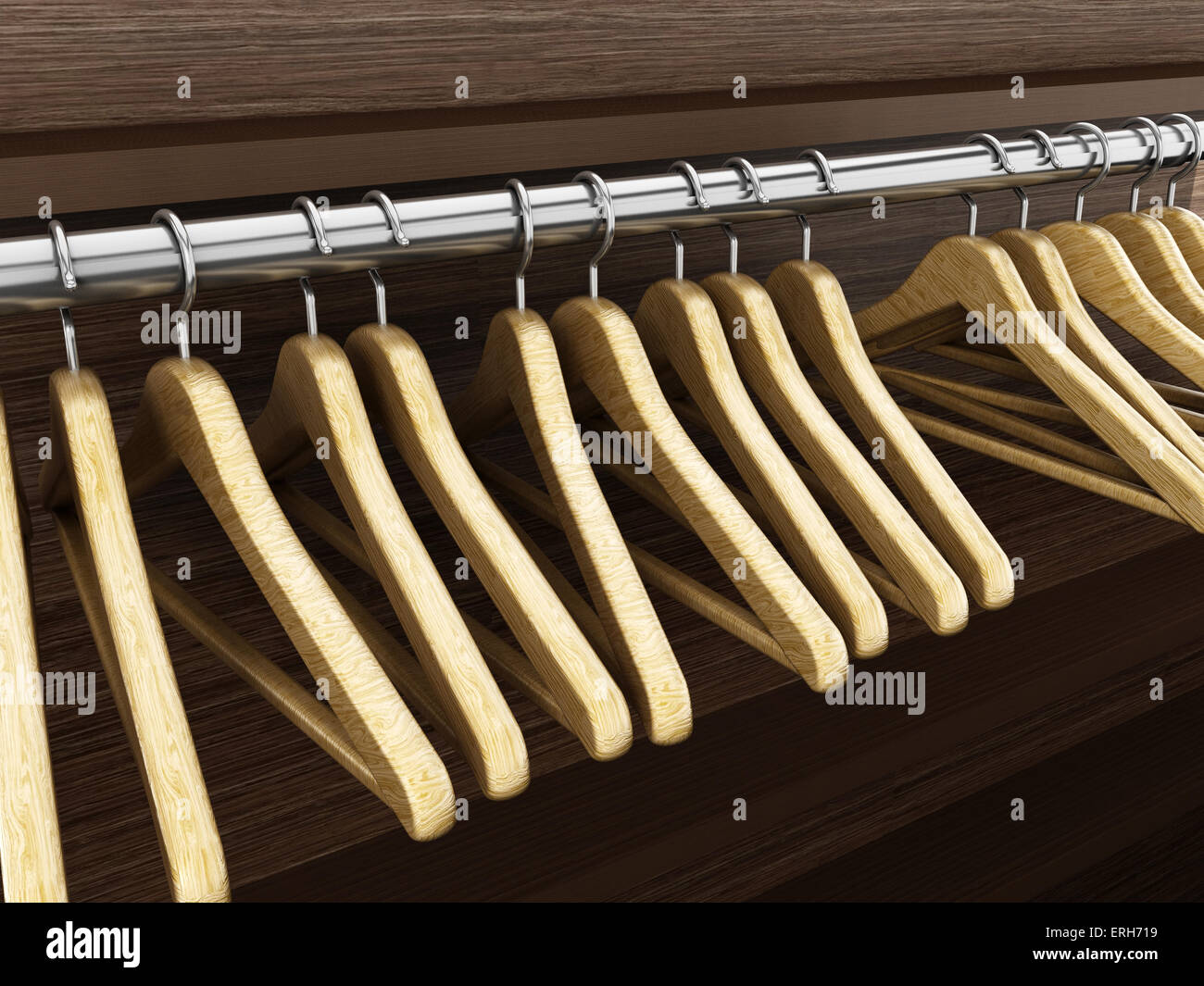 Coat hangers in the closet Stock Photo Alamy