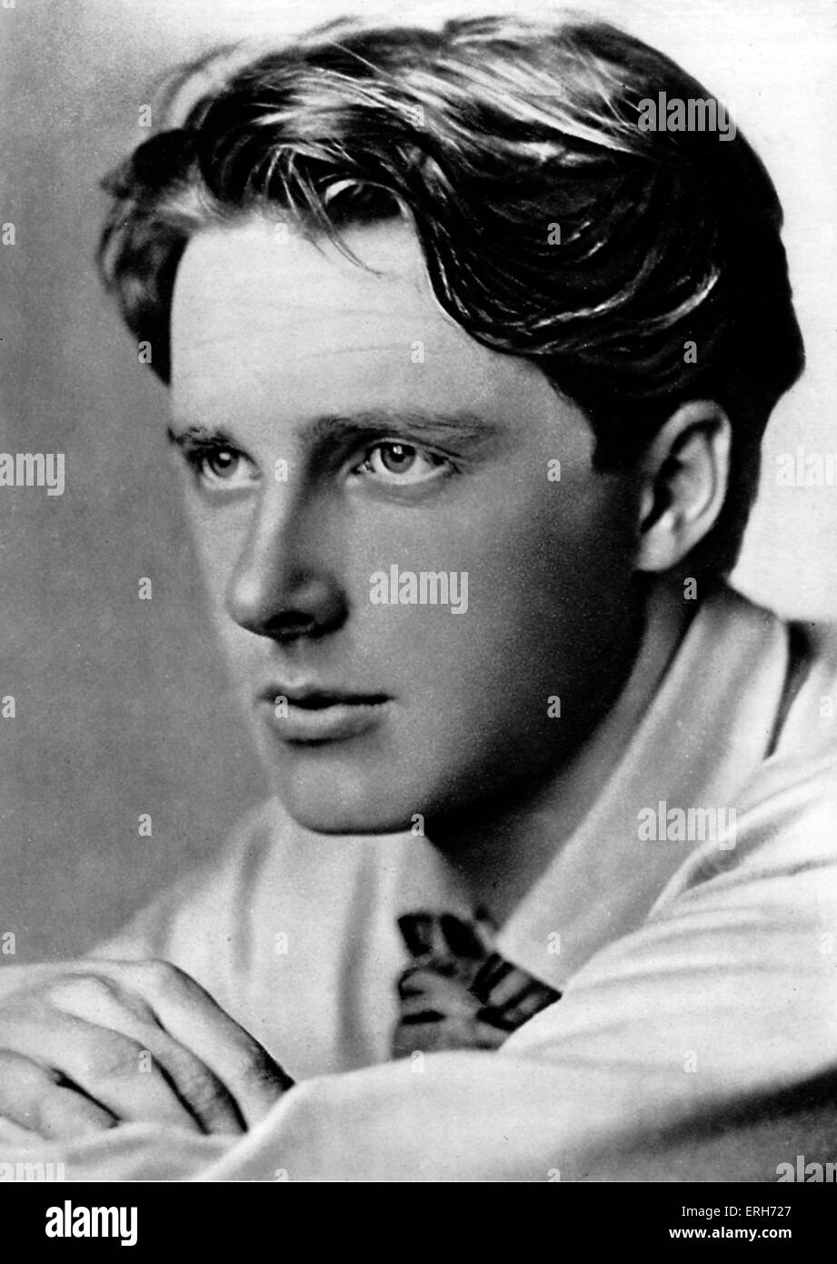 Rupert Brooke, c. 1917. Rupert Chawner Brooke (middle name sometimes given as Chaucer): English war poet, b. August 1887 – d. April 1915. Stock Photo