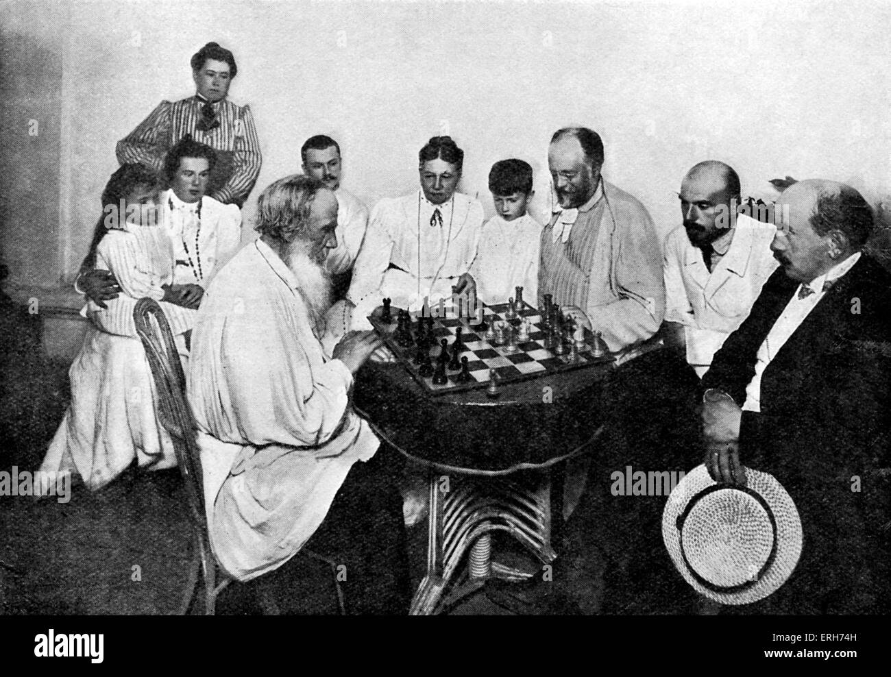 Leo Tolstoy playing chess. Russian novelist, 9 September 1828 - 20  November, 1910 Stock Photo - Alamy