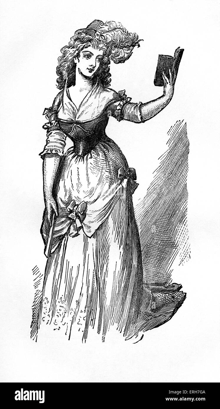 Frances Abington, English actor, in 'The Way to Keep Him' from a 1792 engraving. Stock Photo