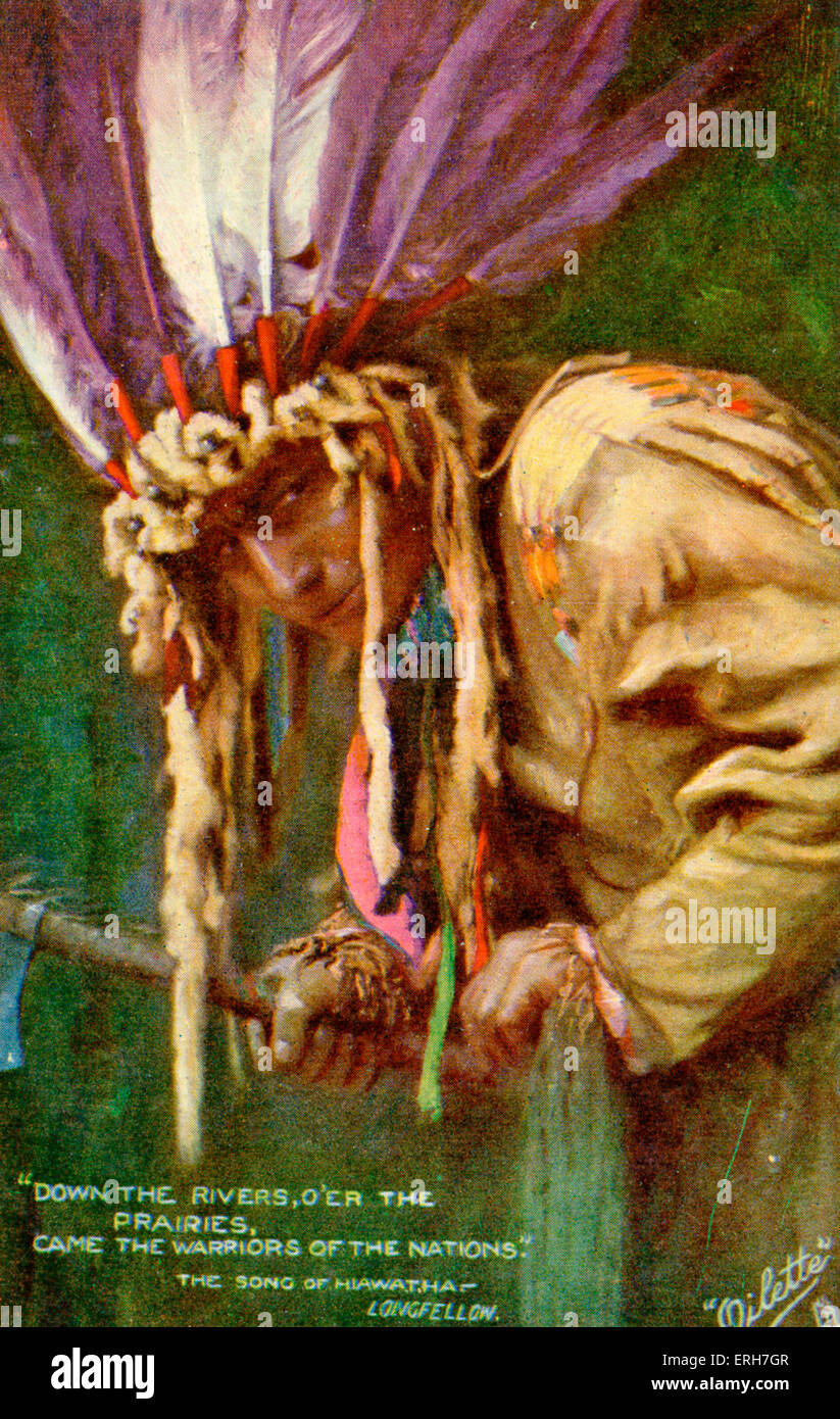 The Song of Hiawatha illustration to 1885 epic poem by Henry