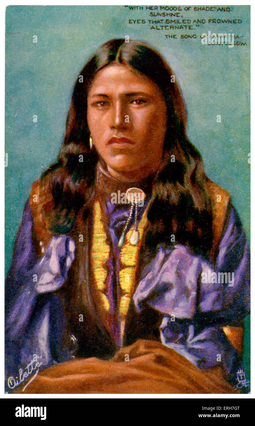 The Song of Hiawatha illustration to 1885 epic poem by Henry