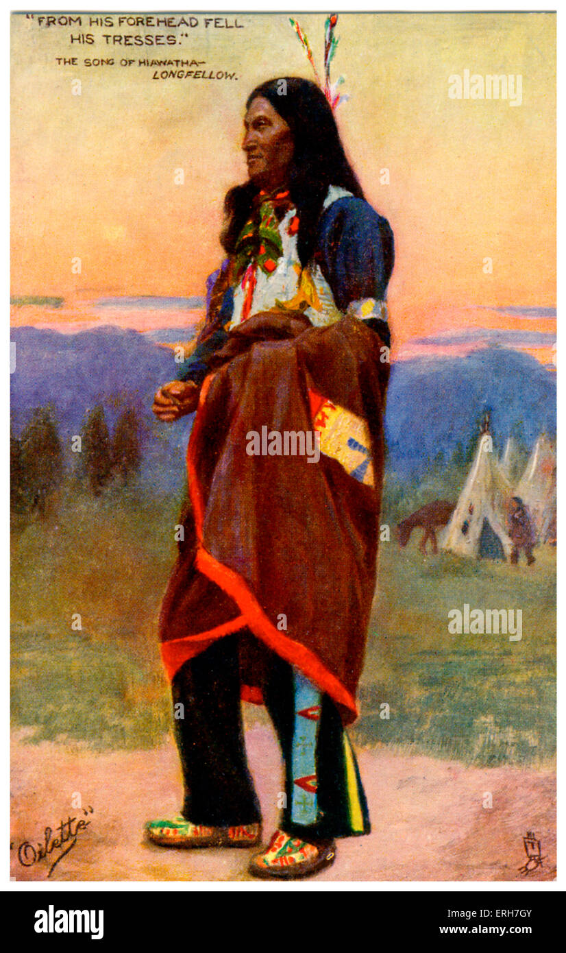 The Song of Hiawatha illustration to 1885 epic poem by Henry