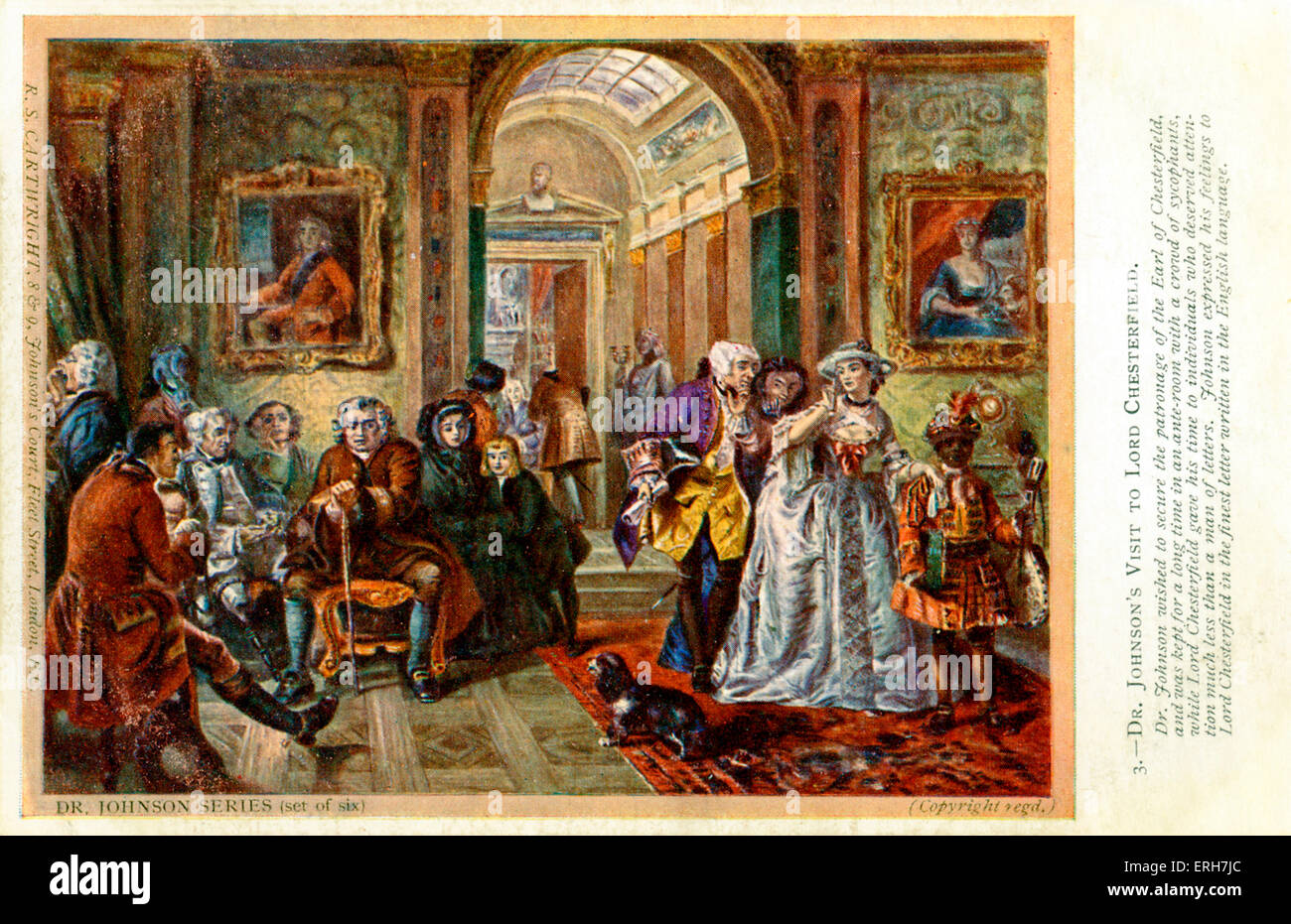 Dr Johnson 's visit to Lord Chesterfield. Samuel Johnson, English