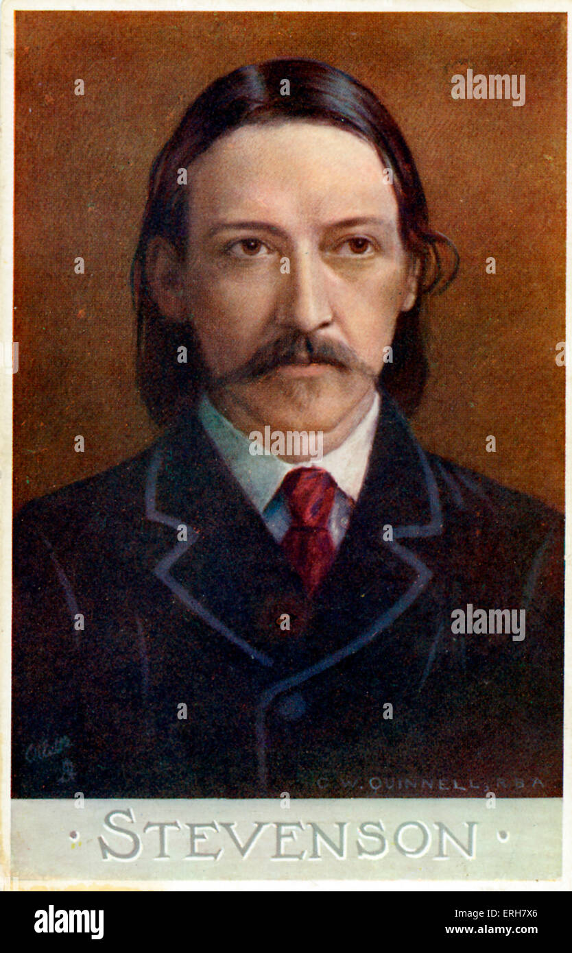 Robert Louis Stevenson - portrait by C. W. Quinnell. Scottish writer Stock Photo: 83357966 - Alamy