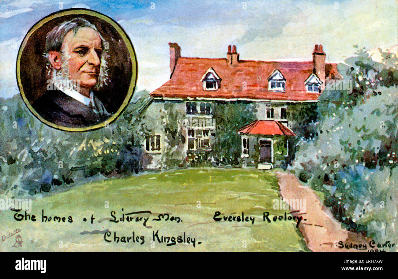 Charles Kingsley home at Eversley Rectory, Hampshire. Became rector in 1844.- Lived there until 1875. english priest, Stock Photo