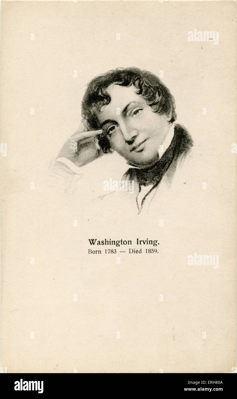 Washington Irving - portrait. American writer and historian: 3 April 1783 – 28 November 1859. Stock Photo
