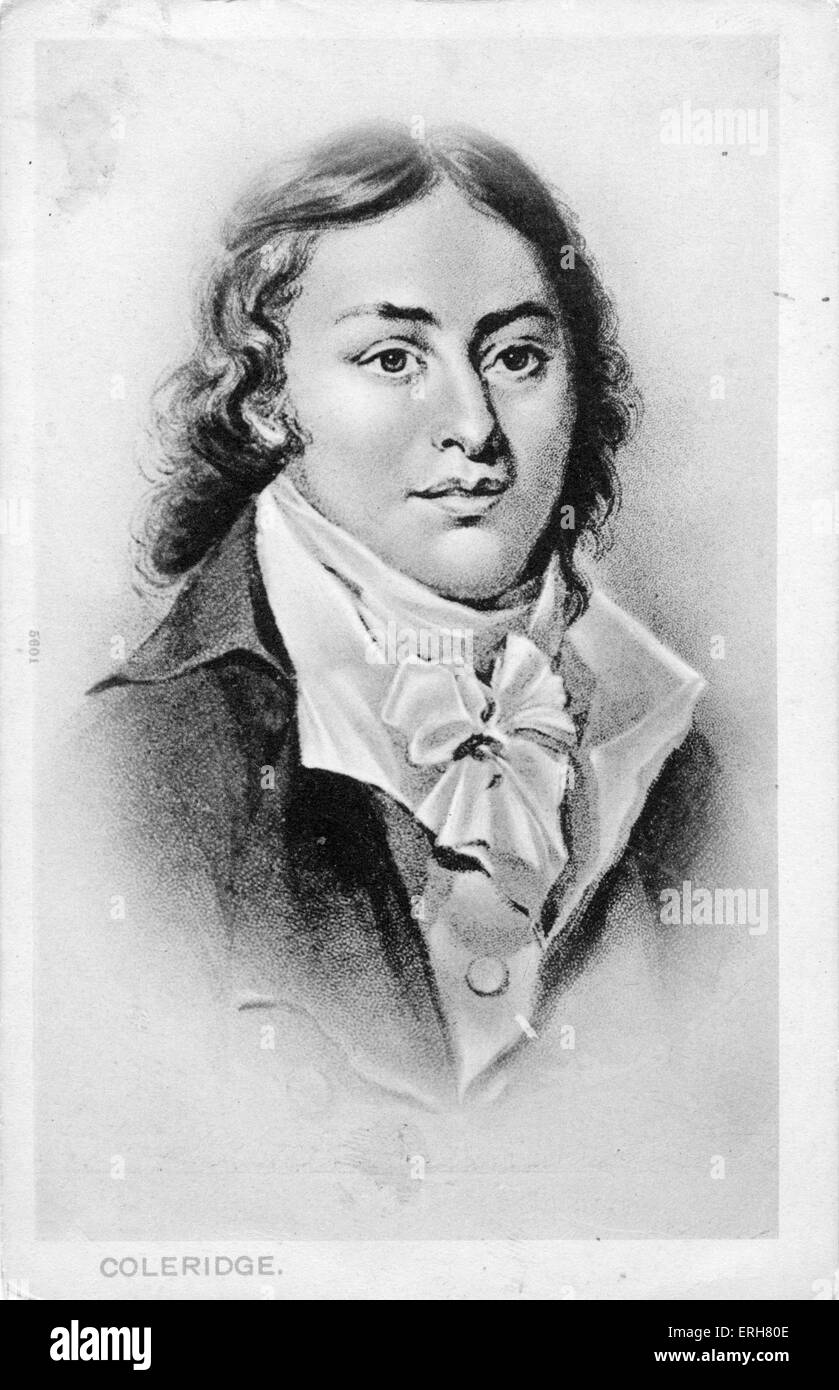 Samuel Taylor Coleridge - portrait. English Romantic poet, 21 October 1772 – 25 July