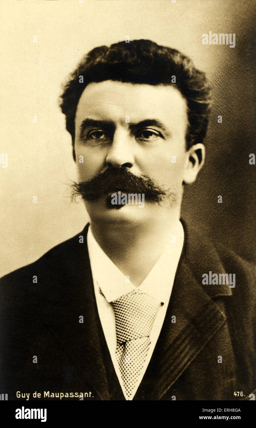 Guy de Maupassant portrait. French Writer, 1850-1893 Stock Photo - Alamy