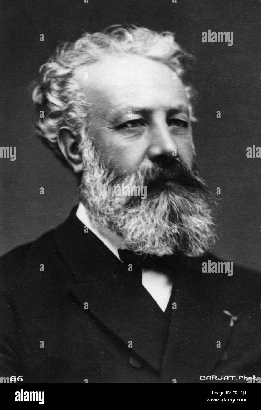 Jules Verne - Portrait. French writer. 1828-1905.  Author of 'Eighty days around the world', 'Journey to the centre of the Stock Photo