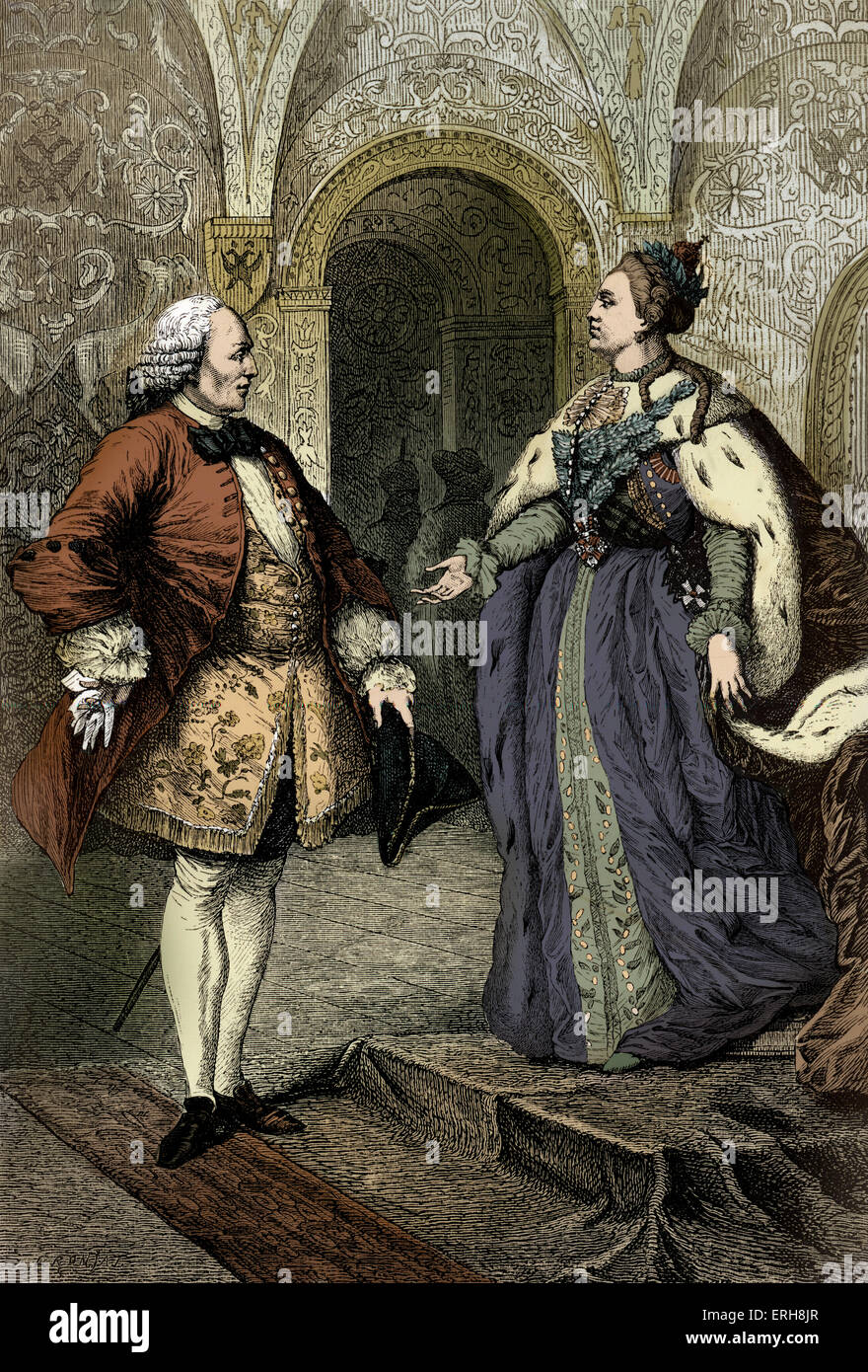 Denis Diderot and Catherine II / Catherine the Great - portrait of