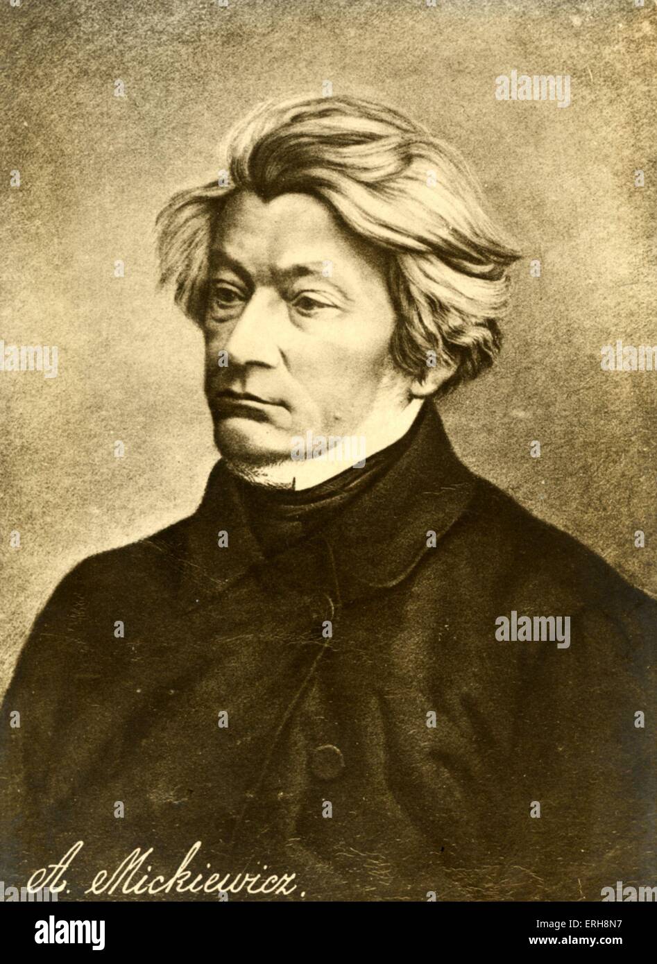 Adam Bernard Mickiewicz portrait. Polish patriot, poet and essayist