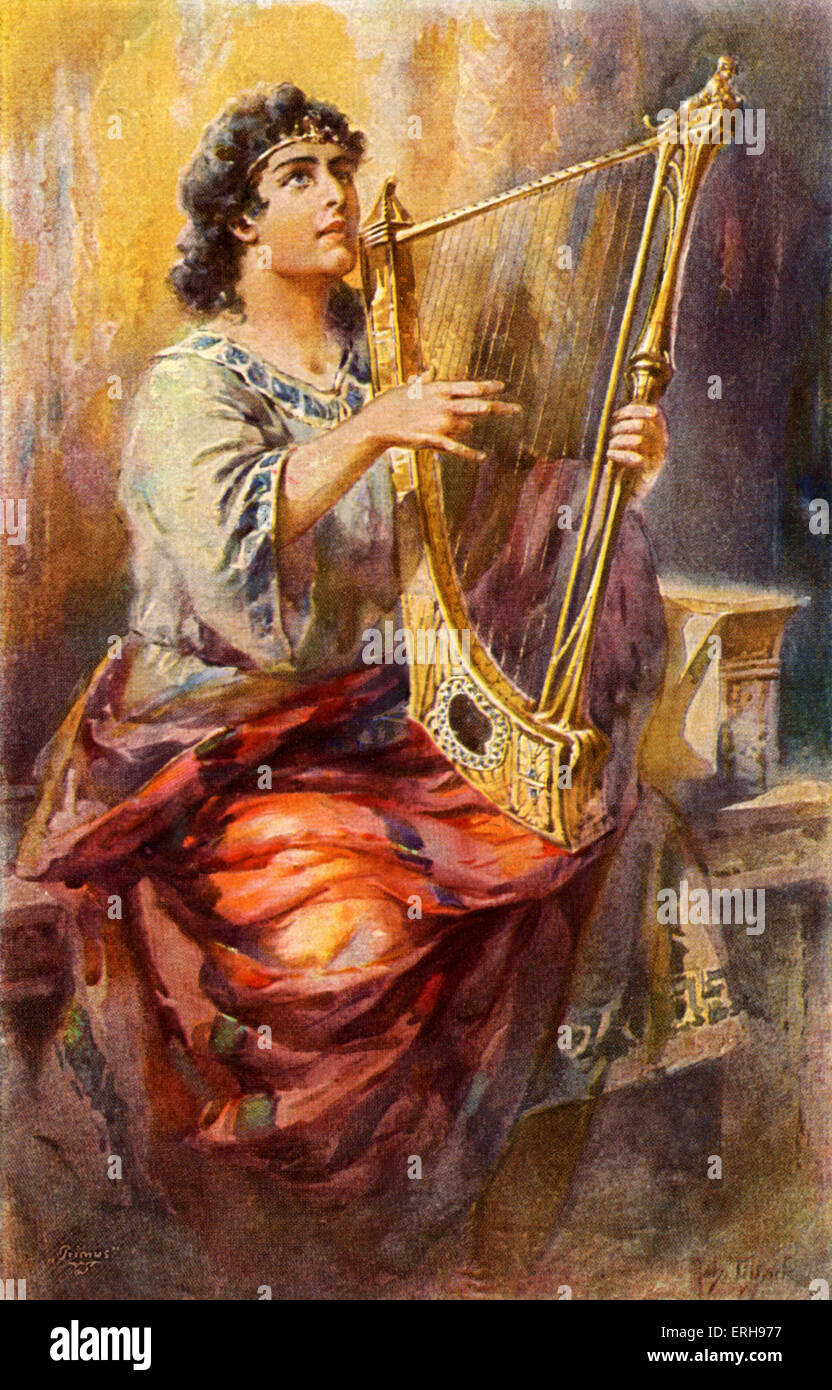 King David playing the harp Stock Photo