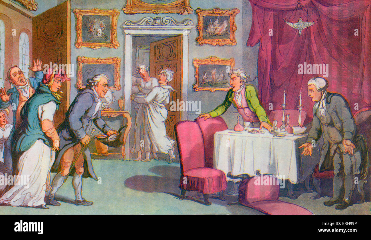 Vicar of Wakefield by Oliver Goldsmith. 'The Surprise' by Thomas Rowlandson, English artist: 1757 - 1827. OG:  Anglo-Irish Stock Photo