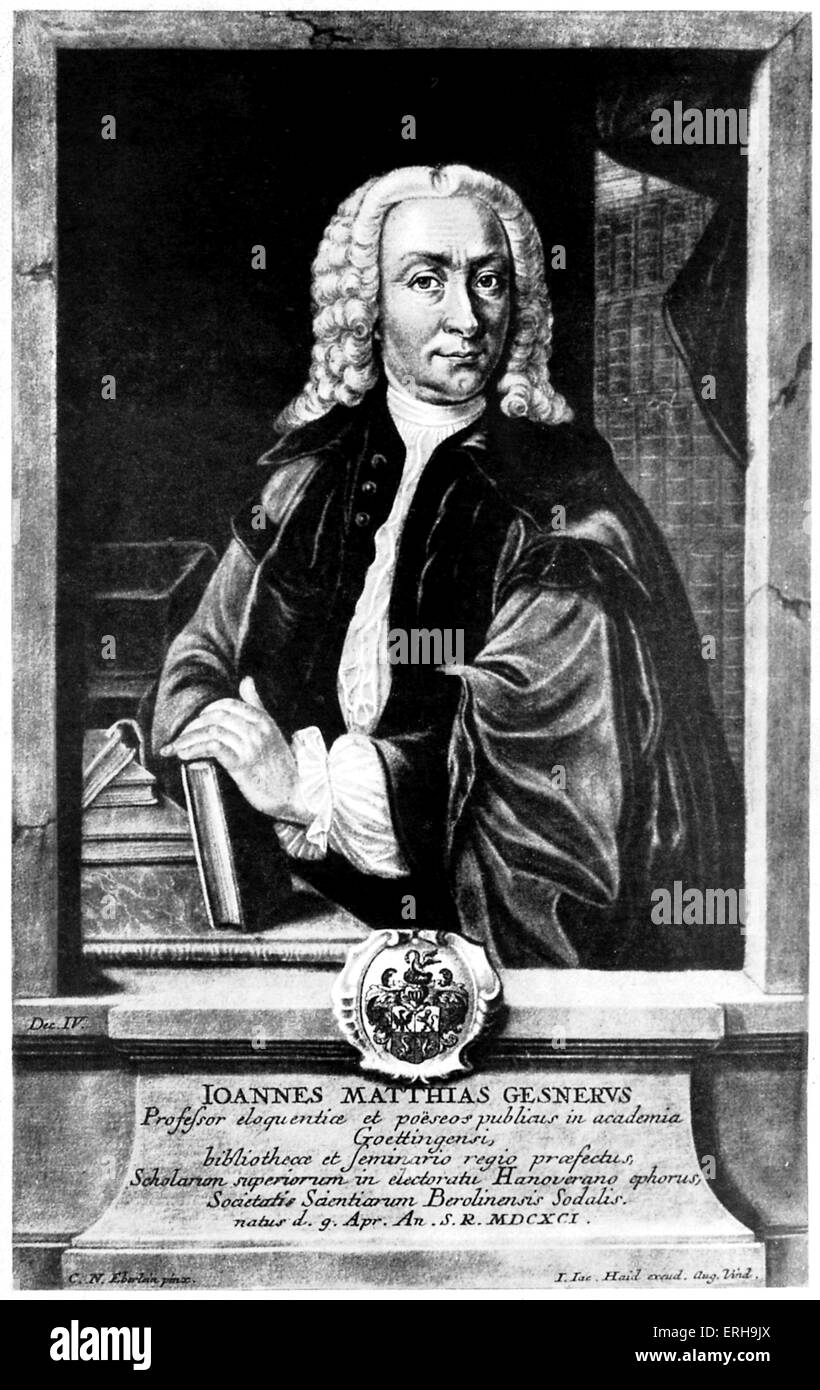 Johann Matthias Gesner.  German classical scholar and schoolmaster. 9 April 1691 – 3 August 1761 Stock Photo