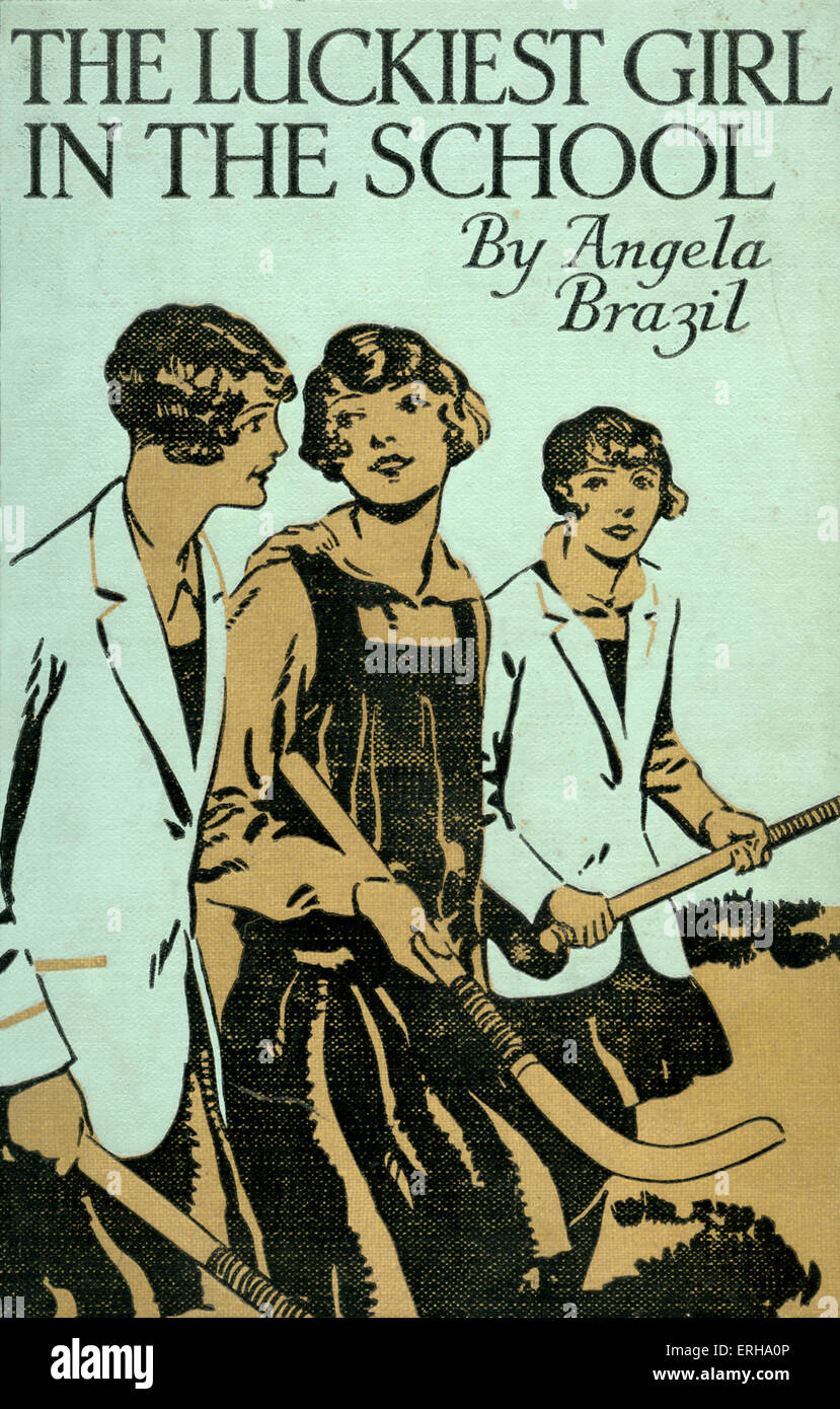 'The  Luckiest Girl in the School' by Angela Brazil. Book cover published by Blackie & Son in  1916. Stock Photo