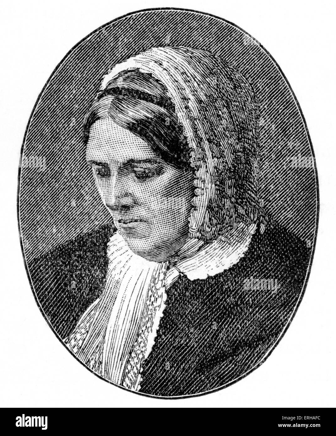 Harriet Martineau (12 June 1802 – 27 June 1876). English social theorist and Whig writer, often cited as the first female Stock Photo