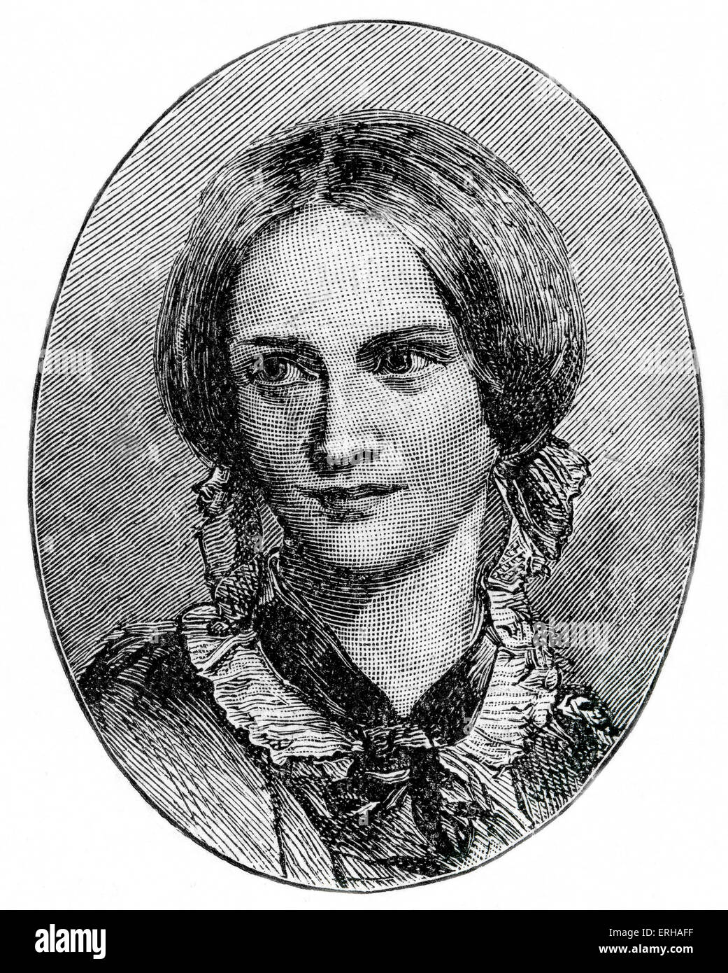 Charlotte Bronte  (21 April 1816 – 31 March 1855). English novelist and poet,  and the eldest of the three Brontë sisters. Stock Photo