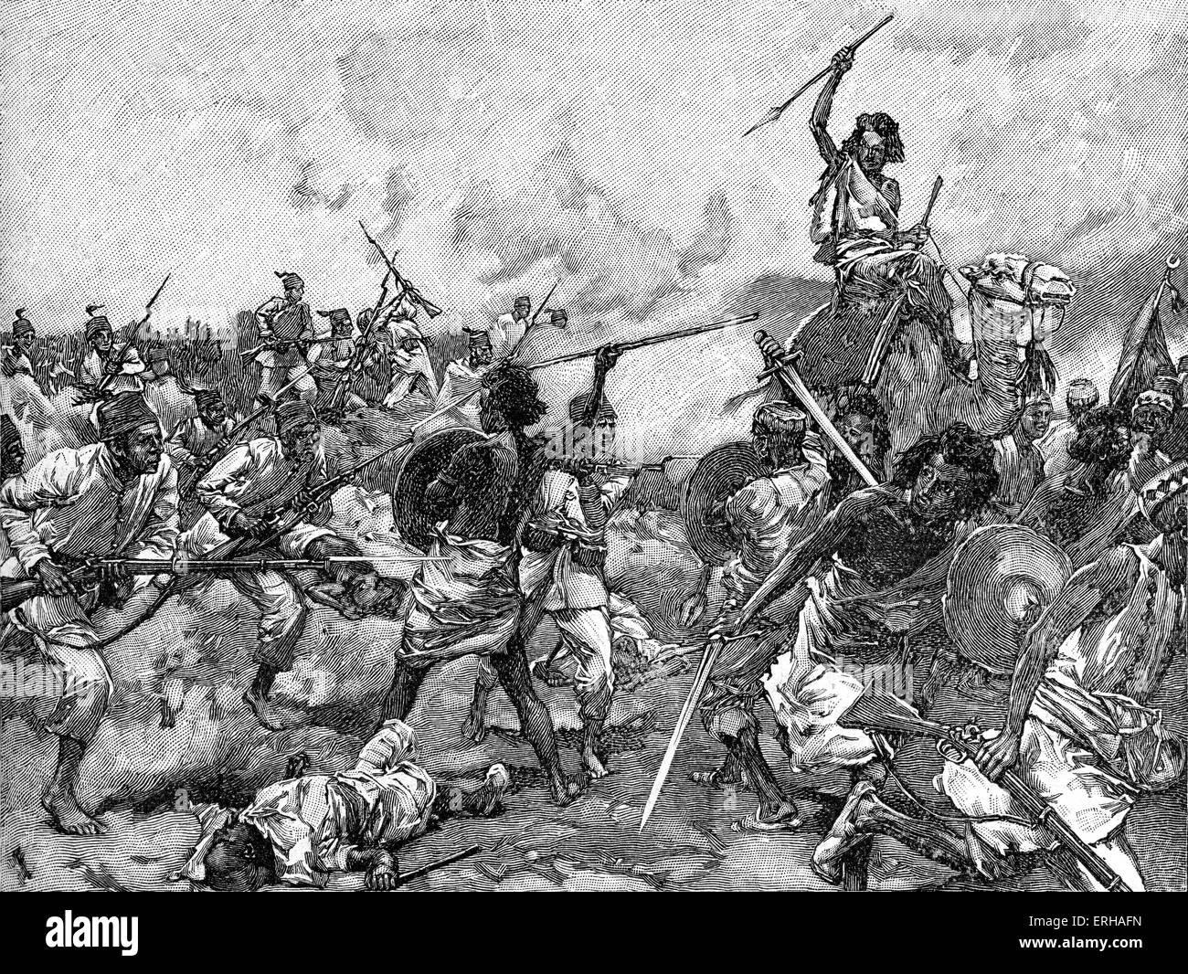 Fighting Suakim/ Suakin in the Anglo-Sudan War. A scene from the Mahdist revolt in the Sudan from 1881 to 1898 against Stock Photo