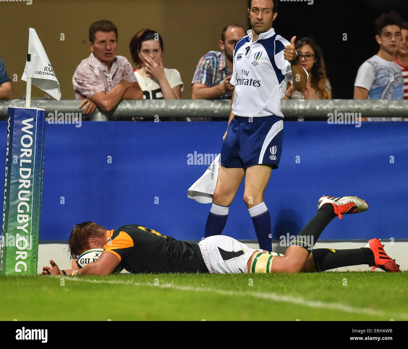 World Rugby U20 Championship match between South Africa and Italy in Calvisano, Italy Stock Photo