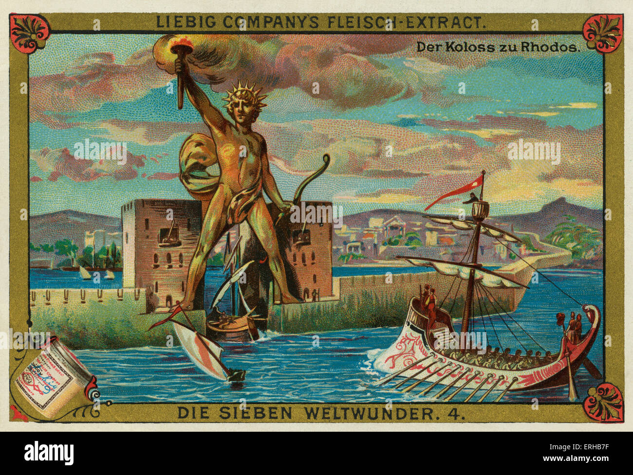 Colossus of Rhodes (German: Der Koloss zu Rhodos). Statue of the Stock ...