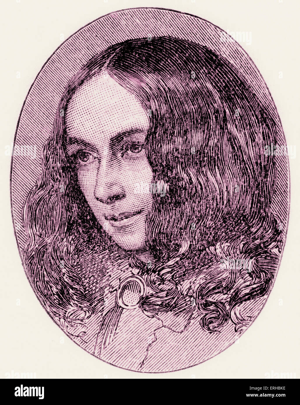 Elizabeth Barrett Browning (6 March 1806 – 29 June 1861). Prominent 19th century poet. Wife of Victorian playwright, Robert Stock Photo