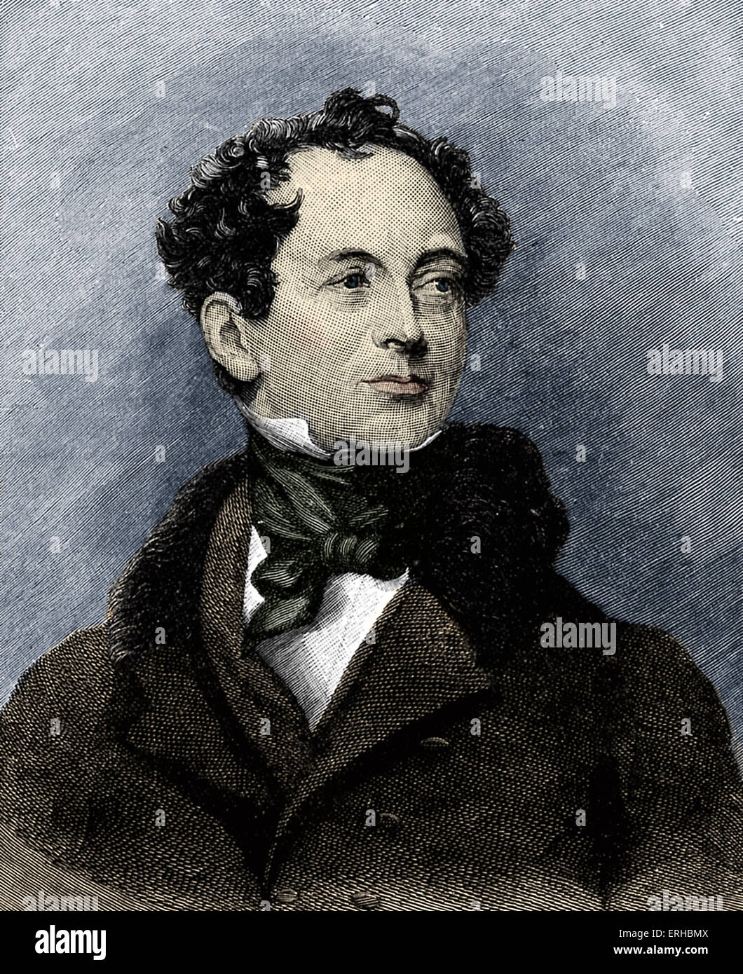 Thomas Moore - portrait of  Irish writer, 1779-1852. Stock Photo