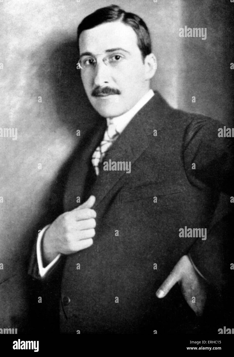 Stefan Zweig as a young man. Austrian writer. Committed suicide with his wife in Brazil. 28 November 1881 - 22 February 1942 Stock Photo